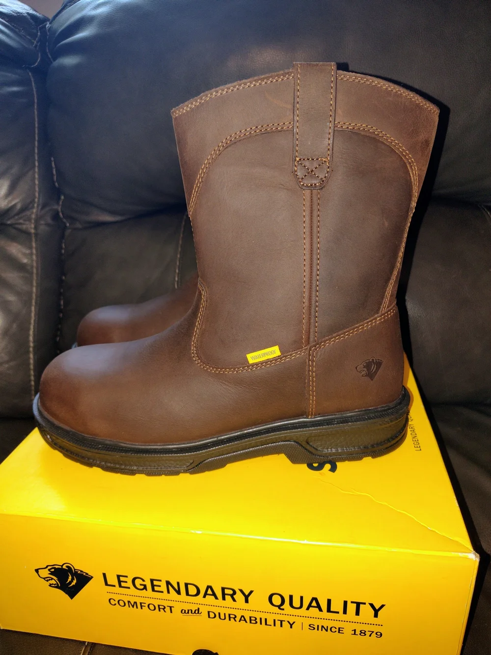 Men's Brown Work Boots - Steel Toe